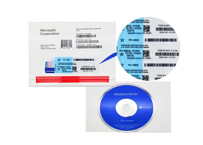 16 бит стандартного OEM сервера 2022 ядра DVD Microsoft Windows неподдельный 64