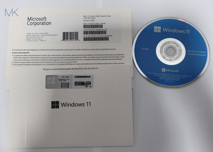 испанские коробка KW9-00639 OEM DVD Microsoft Windows 11 версии 22H2 домашняя физическая