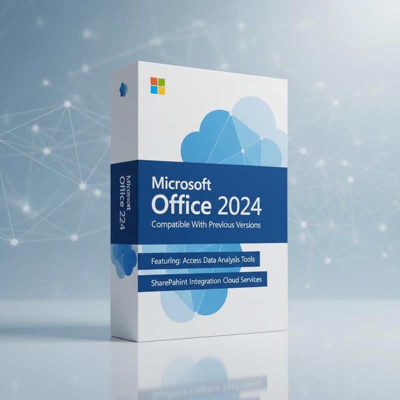 Совместимо с предыдущими версиями Microsoft Office 2024 с инструментами анализа данных доступа и облачными службами интеграции SharePoint
